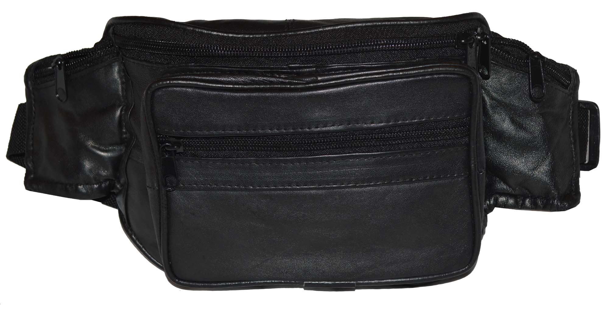 FANNY PACK NEW POPULAR STYLE GENUINE LEATHER 5 ZIPPERS GREAT GIFT IDEA